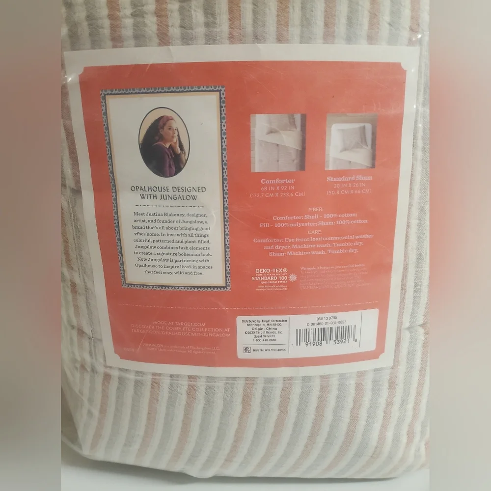 OPALHOUSE x JUNGALOW Twin 2pc Yarn Dyed Gauze Stripe Comforter & Pillow Sham Set